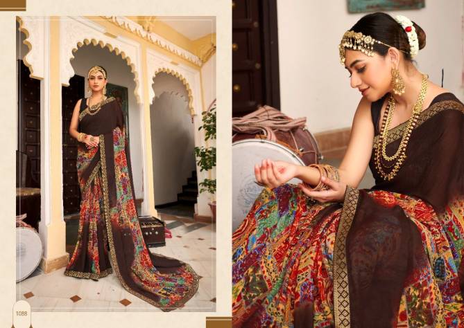 Saroj Gorgeous 4 Casual Daily Wear Georgette Printed Stylish  Saree Collection